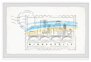 "Minneapolis Stamp" Framed Painting Print, 45x30