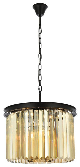 Elegant Lighting 1238D20-GT/RC Sydney 6 Light 20"W Crystal - Matte Black