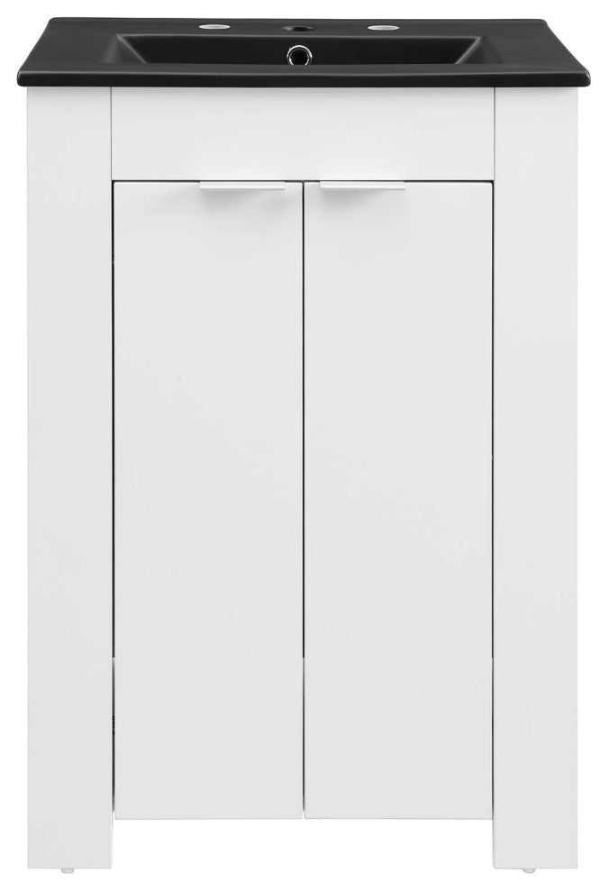 Maybelle 24" Bathroom Vanity White Black -5366