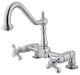 Kingston Brass Two-Handle Bridge Kitchen Faucet, Polished Chrome
