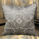 Plutus Daria Moss Silver Geometric Luxury Throw Pillow, 24"x24"