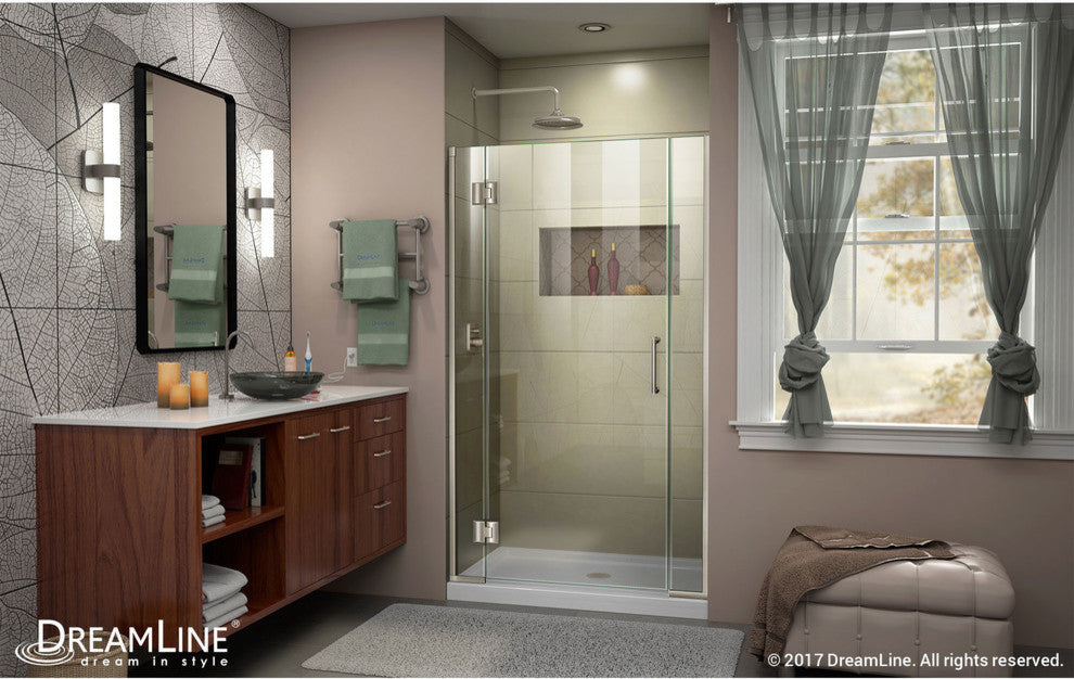DreamLine Unidoor-X 36-36.5" Shower Door, Brushed Nickel