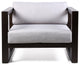 Paradise Outdoor Dark Eucalyptus Wood Lounge Chair With Gray Cushions