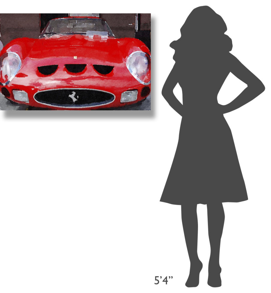 "1962 Ferrari 250 GTO Front Watercolor" Fine Art Print
