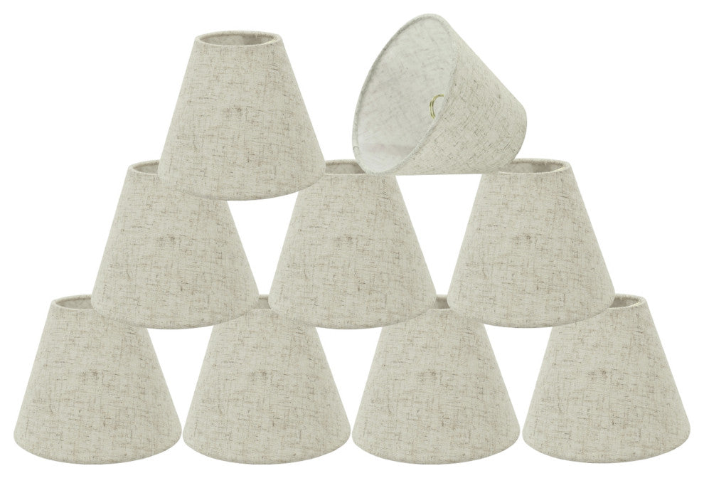 32039-9 Small Hardback Empire Chandelier Clip On Lamp Shade Off White 3"x6"x5"