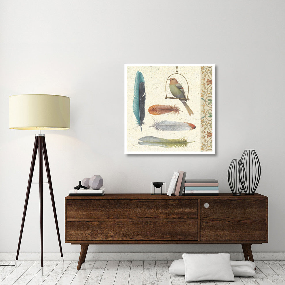 "Feather Tales II" Digital Paper Print by Daphne Brissonnet, 38"x38"
