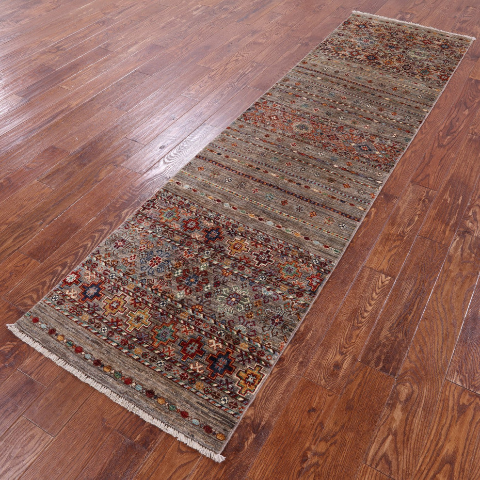 Khorjin Super Kazak Hand-Knotted Runner Rug 2' 7" X 9' 4" - Q12572