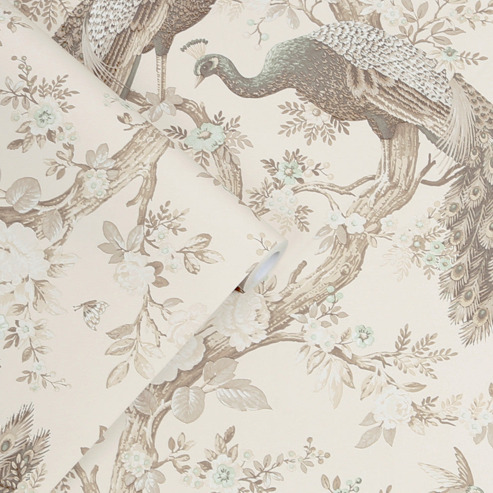 Laura Ashley Belvedere Wallpaper, Soft Truffle