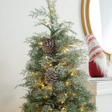 Pre-Lit Pine Artificial Christmas Tree, 5', Pinecones