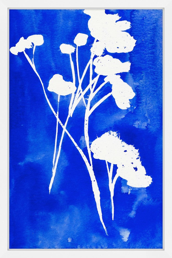 "Cyan Watercolor" by Christine Lindstrom Framed Painting Print, 24x36