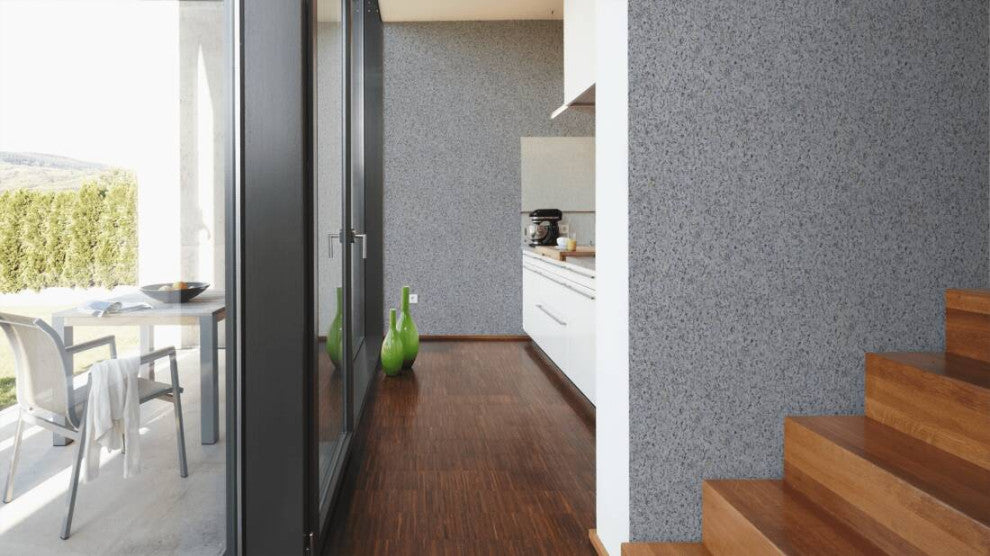 Plain Textured Wallpaper, Scattered Spots, Gray Silver, 1 Roll