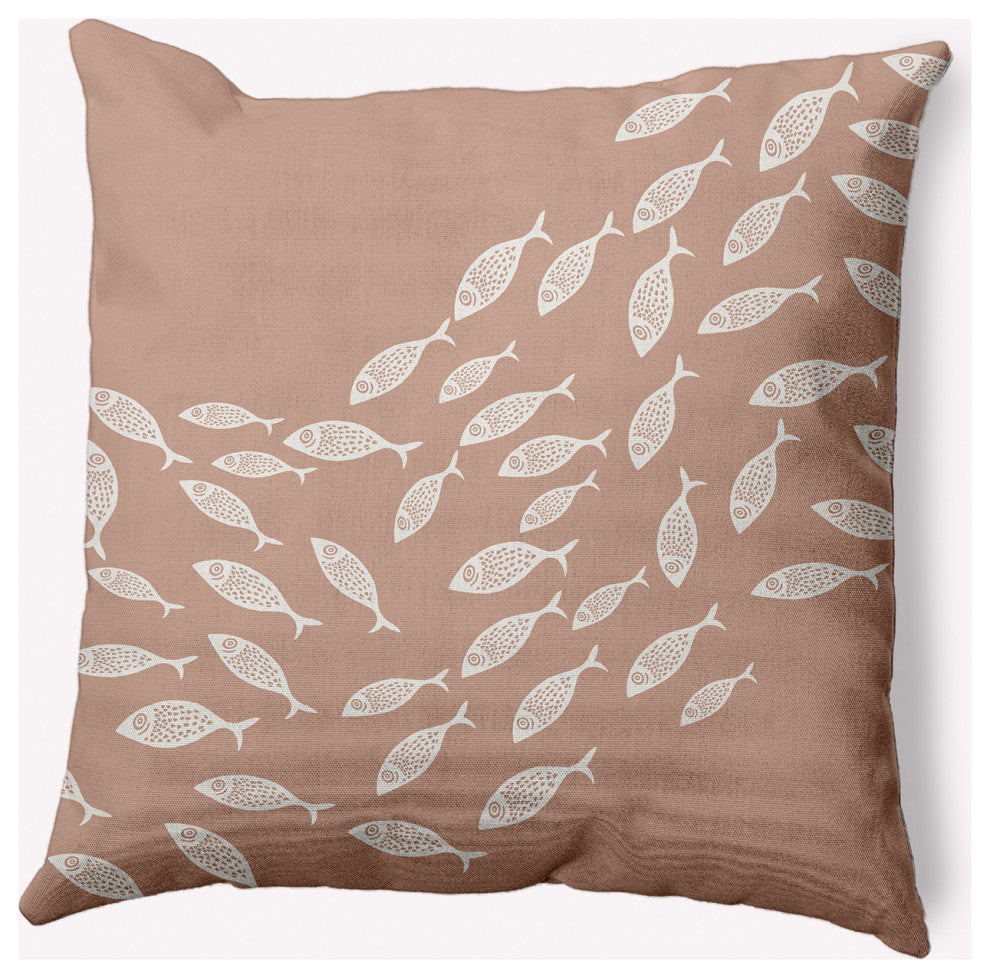 18x18" Escuela Nautical Decorative Indoor Pillow, Mauve