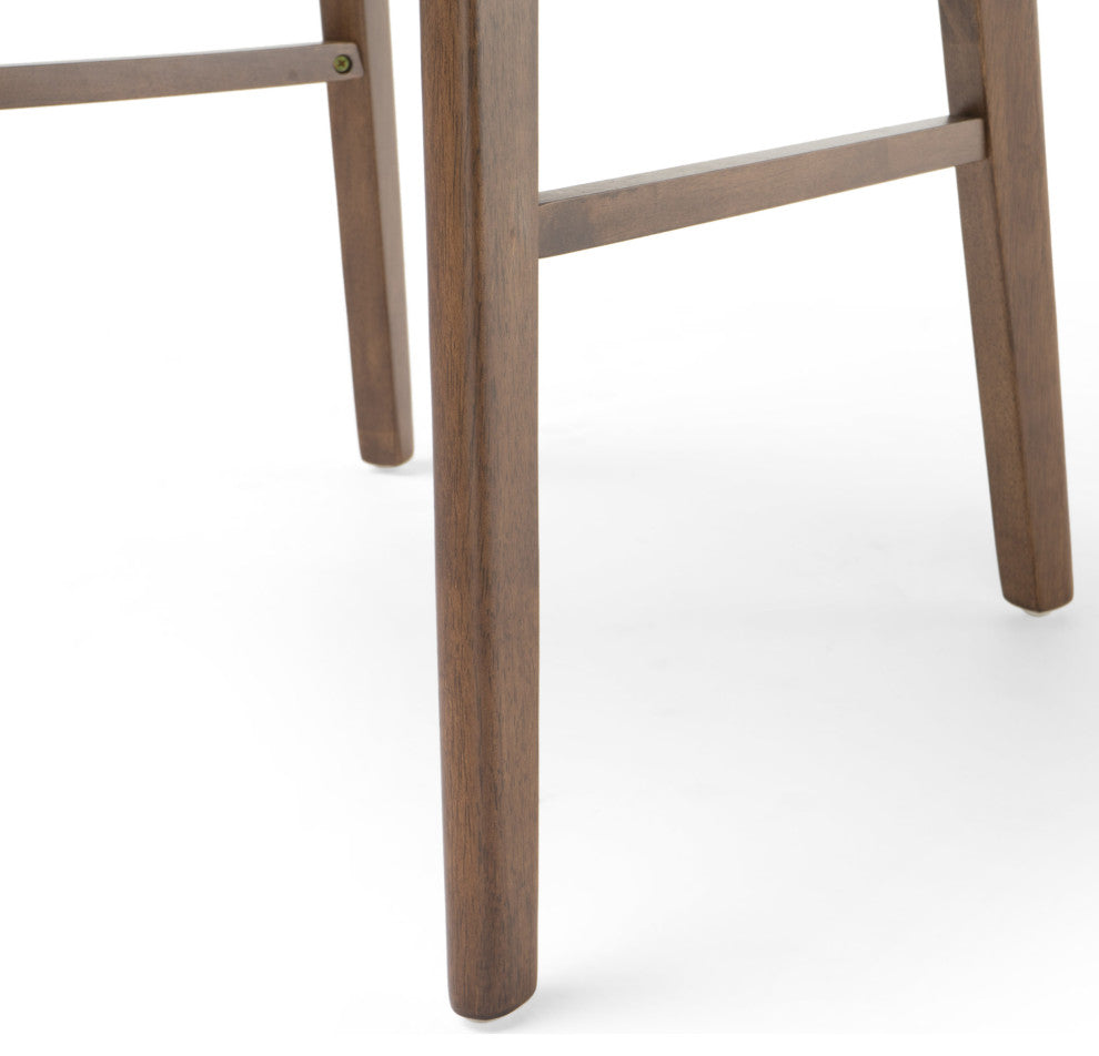 GDF Studio Leona Mid-Century Modern 5 Piece Dining Set, Light Beige