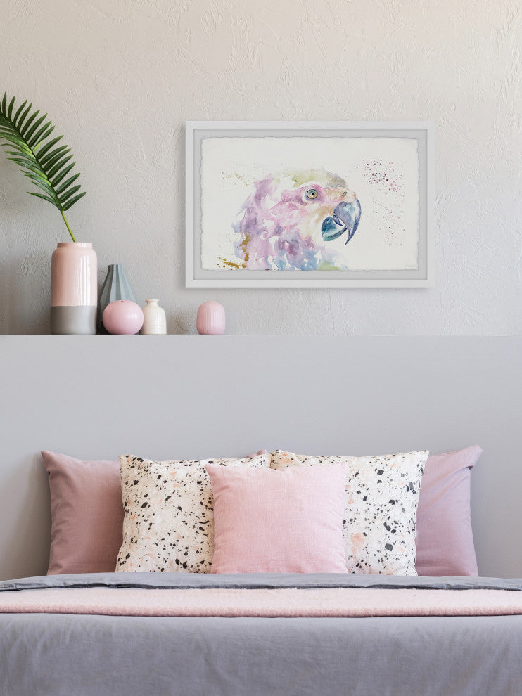 "Parrot Colors" Framed Painting Print, 12"x8"