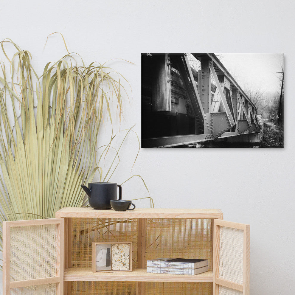 White Clay Creek Bridge Landscape Photo Canvas Wall Art Print, 24" X 36"