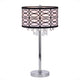 WAREHOUSE OF TIFFANY'S TL4825  Chrome 3 Light Fabric Crystal Metal Table Lamp