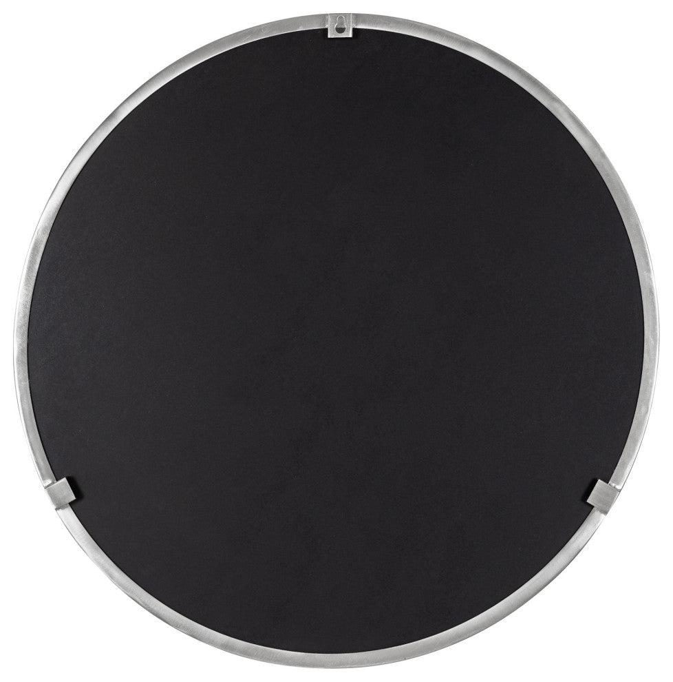 Rollo Round Framed Wall Mirror, Silver, 28 Diameter