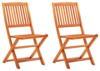 Vidaxl Folding Garden Chairs, Set of 2, Solid Eucalyptus Wood