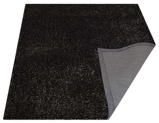 HAND TUFTED SHAG POLYESTER ECO-FRIENDLY AREA RUG,Silver Black Color,Solid Design
