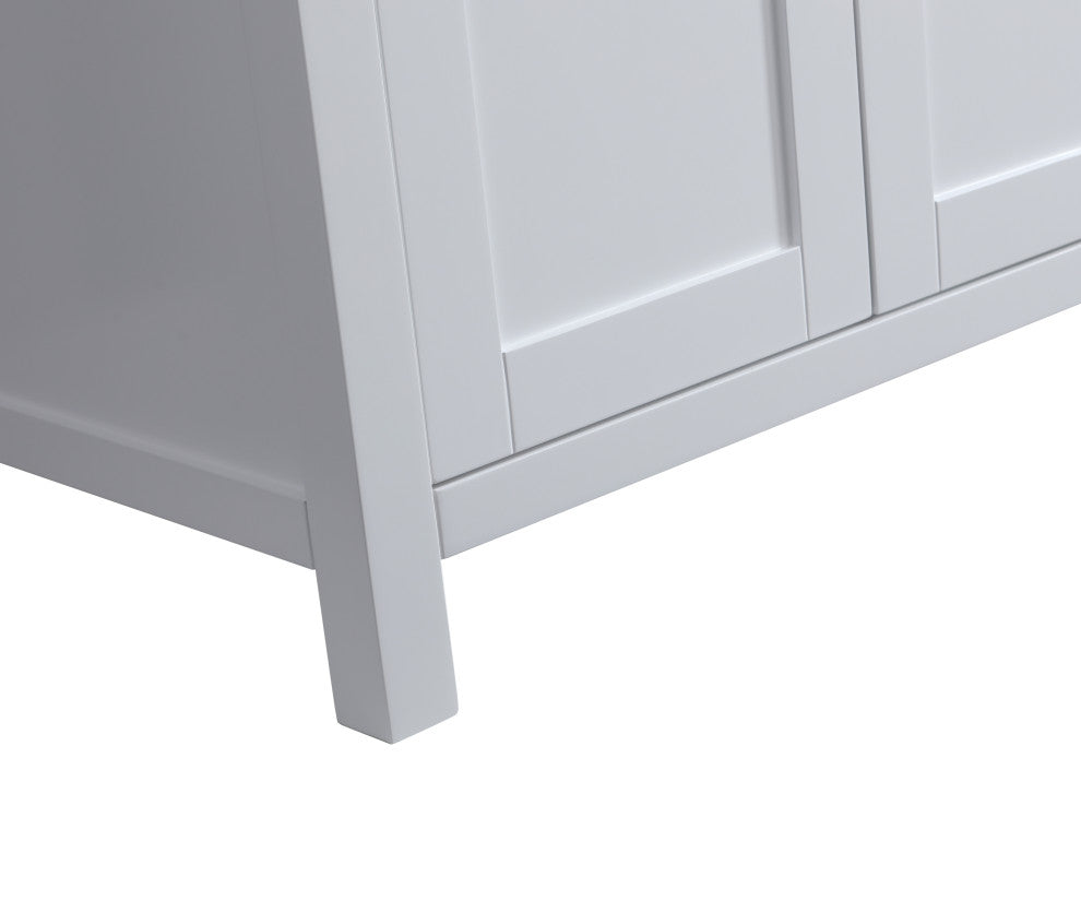 London 71-in White Bathroom Vanity Base Cabinet Without Top