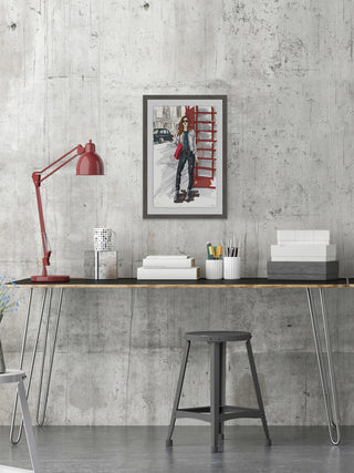 "Payphone Chic" Framed Painting Print, 24"x36"