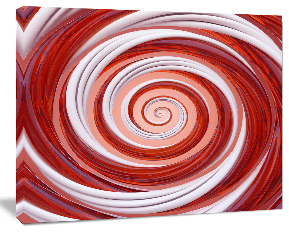 Christmas Candy Cane Spiral, Abstract Canvas Art Print, 20"x12"
