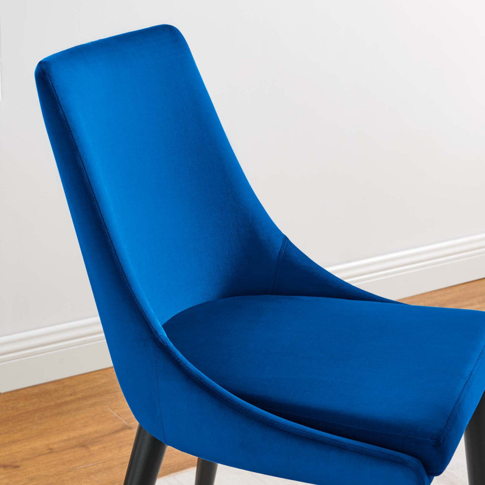 Viscount Accent Performance Velvet Dining Chairs, Set of 2, Navy