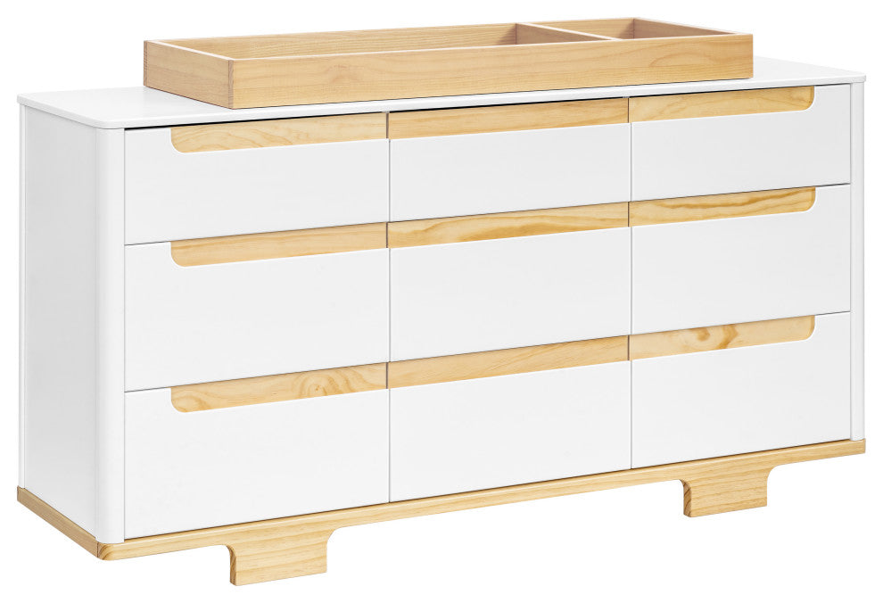 Yuzu 9-Drawer Assembled Dresser, White Natural