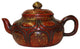 Chinese Zisha Clay Brown Golden Scenery Teapot Display