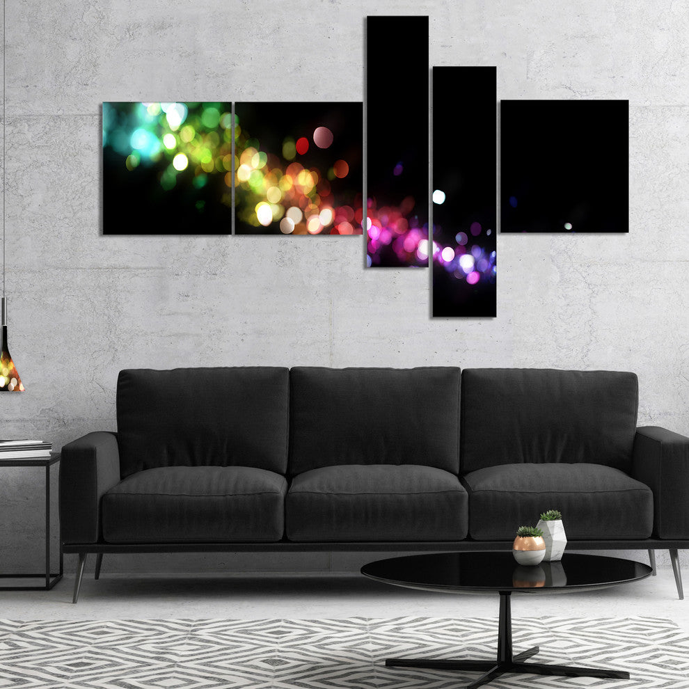Colorful Abstract Lighting, Abstract Canvas art print, 60"x32", 5 panels