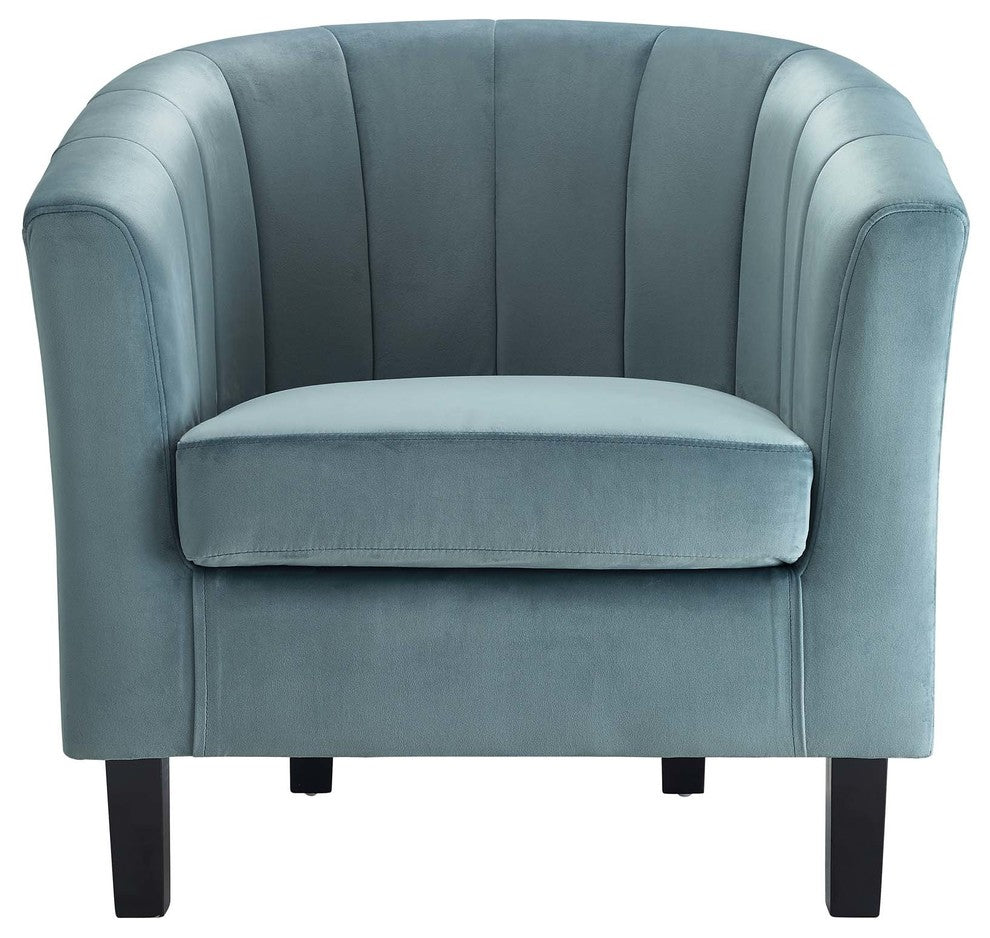 Prospect Channel Tufted Upholstered Velvet Armchair