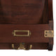 Stallard Wood Wall Mirror with Hooks, Walnut Brown 24x24