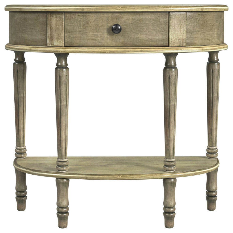 Butler Specialty Company, Mozart Demilune Console Table with Storage, Beige