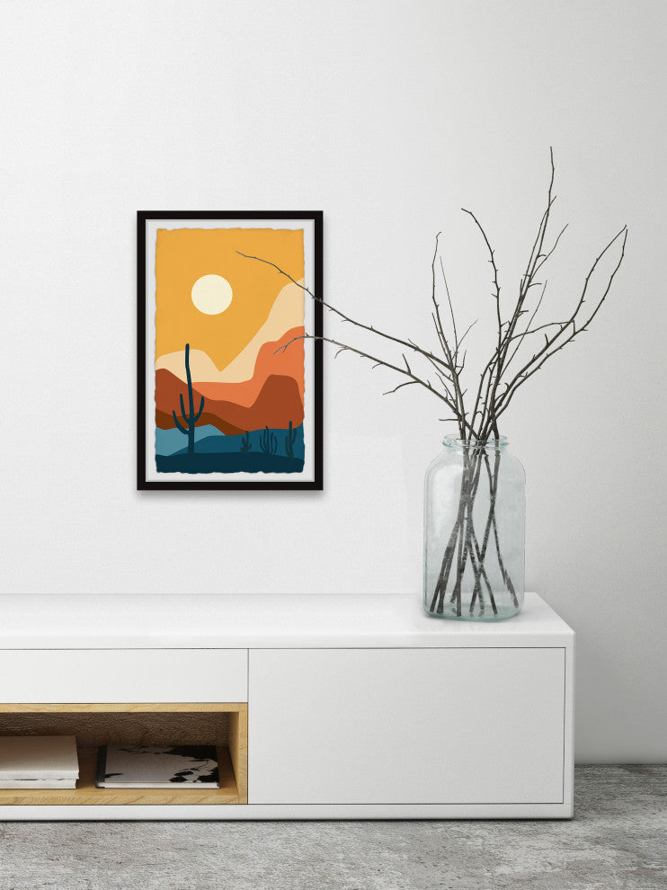 "Cactus Sunshine" Framed Painting Print, 24x36