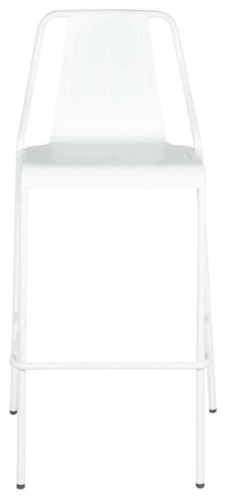Corrissa Patio Bar Stool in Frosted White (Set of 4)