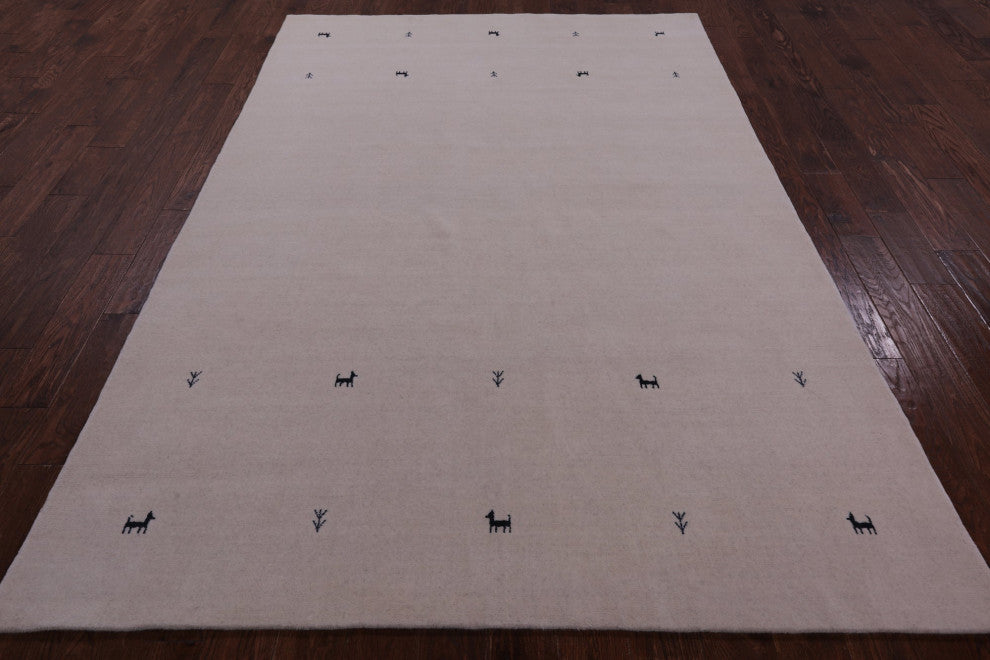 Hand-Knotted Persian Gabbeh Wool Rug 6' 0" X 9' 0" - Q15237