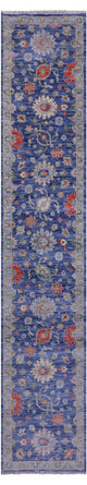 2' 6" X 13' 9" Runner Hand Knotted Turkish Oushak Wool Rug - Q15509