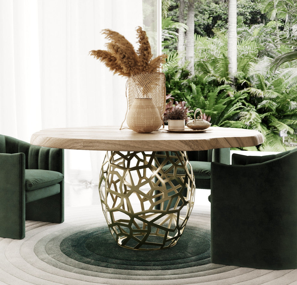 Modrest Taylor Round 63" Live Edge Dining Table