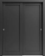 Closet Bypass Doors 72 x 96, Quadro 4111 Matte Black