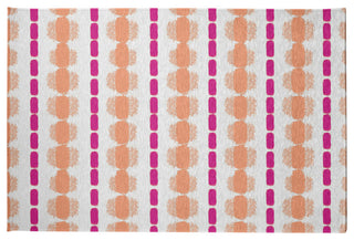 Watercolor Stripe Spring Chenille Rug, Orange-Orchid, 2'x3'