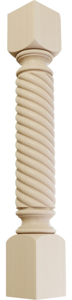 Hamilton Rope Cabinet Column (Top Block: 6", Bottom Block: 7"), Rubberwood
