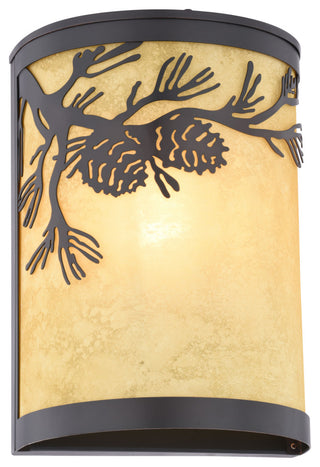 Douglas 1-Light Bronze Indoor-Outdoor Rustic Wall Sconce Bathroom Vanity Fixture, Pine Cone