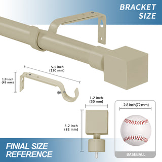 1" Wright Adjustable Curtain Rod, French White, 84"-120"