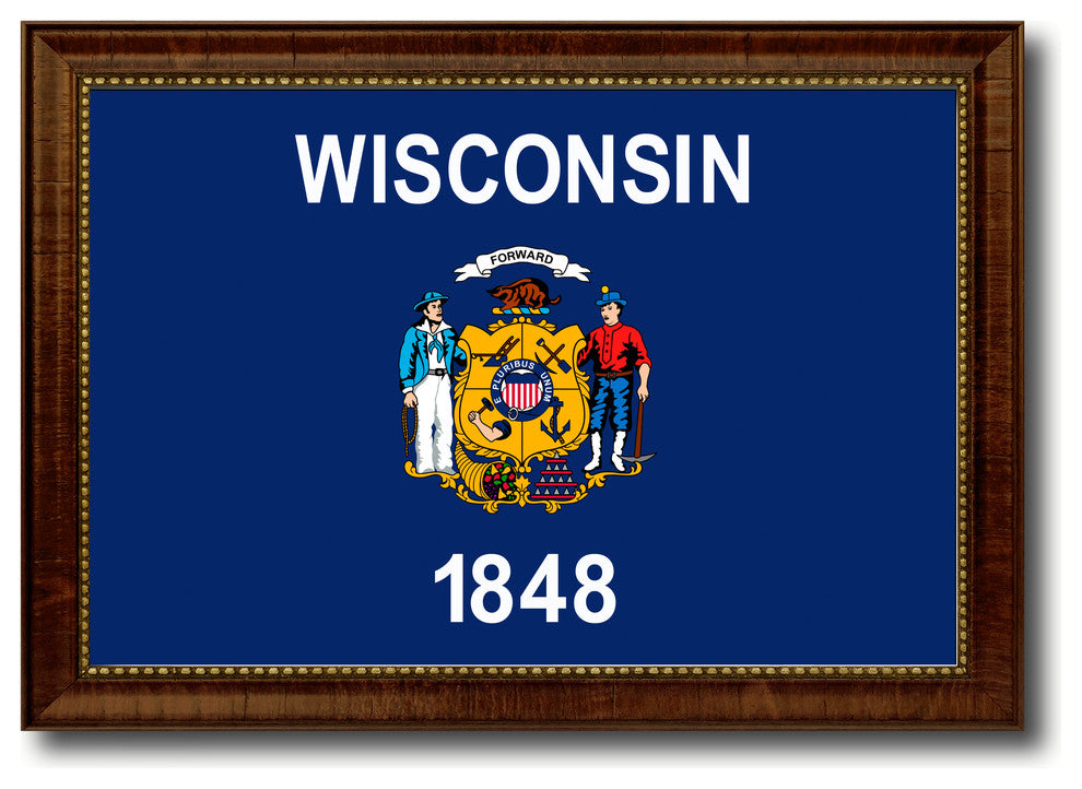 Wisconsin State Flag Canvas Print, 21"x30"