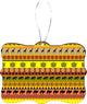 Yellow Orange African Tribal Print Design Rectangle Christmas Tree Ornament