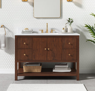 Zoe Vanity Only, Walnut Collection, 48"