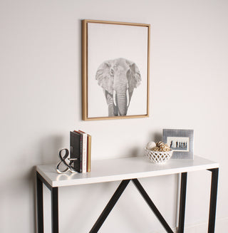 Sylvie Elephant Natural Framed Canvas Wall Art by Simon Te Tai