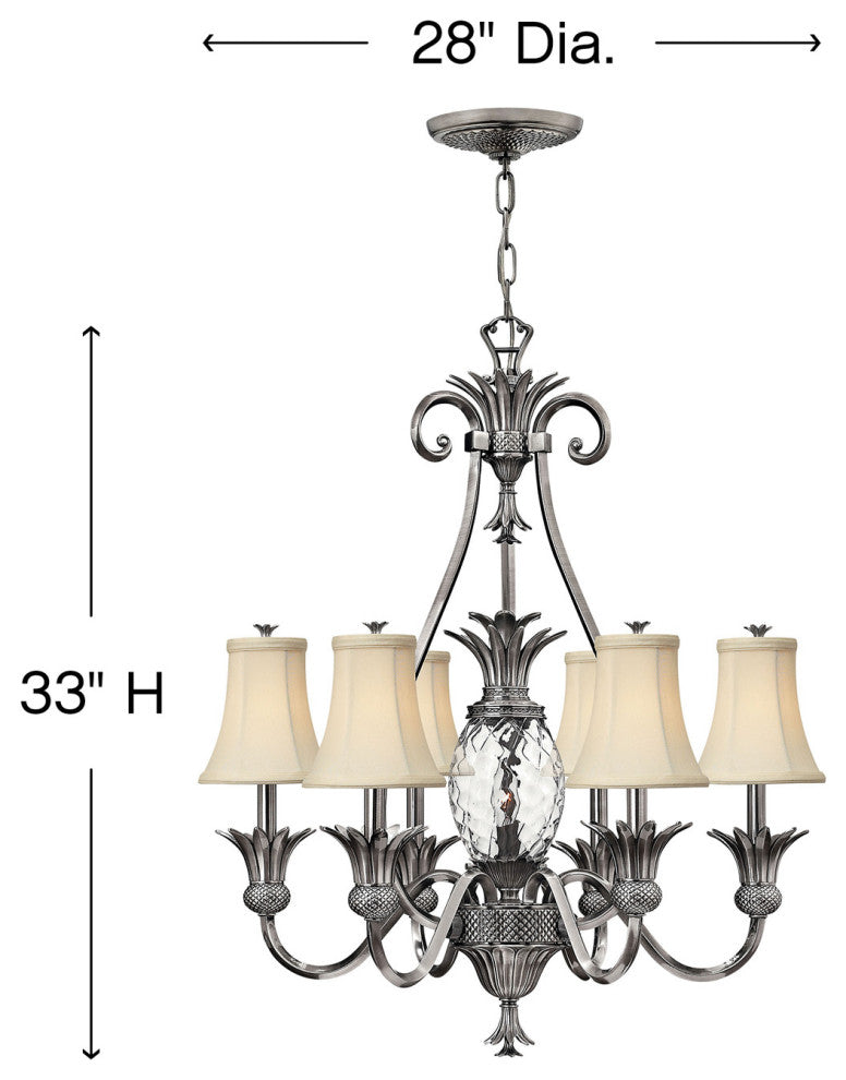 Hinkley Plantation Medium Single Tier, Polished Antique Nickel