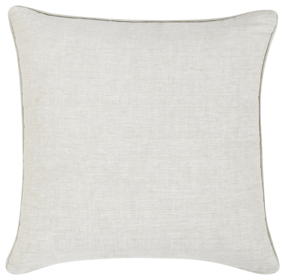 Lamia 22" Cotton Velvet Fabric Botanical Throw Pillow, Clay