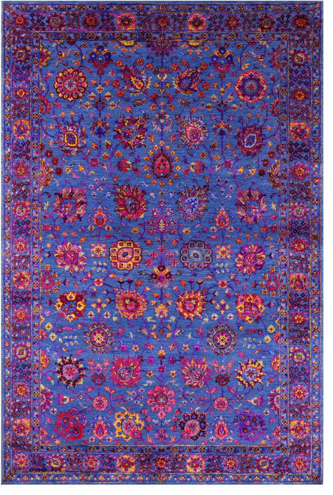 6' 1" X 9' 4" Persian Hand Knotted Wool & Silk Rug - Q15979